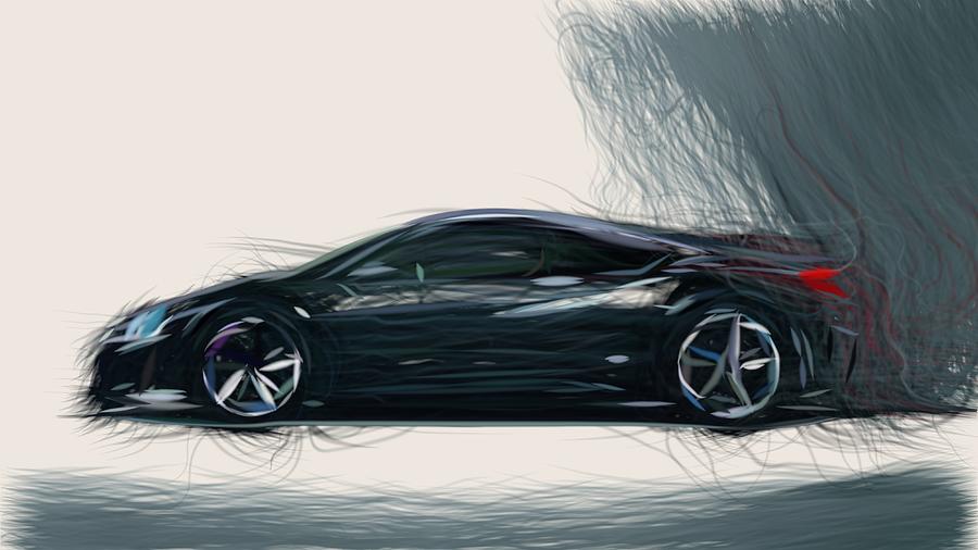 Acura NSX Draw #35 Digital Art by CarsToon Concept