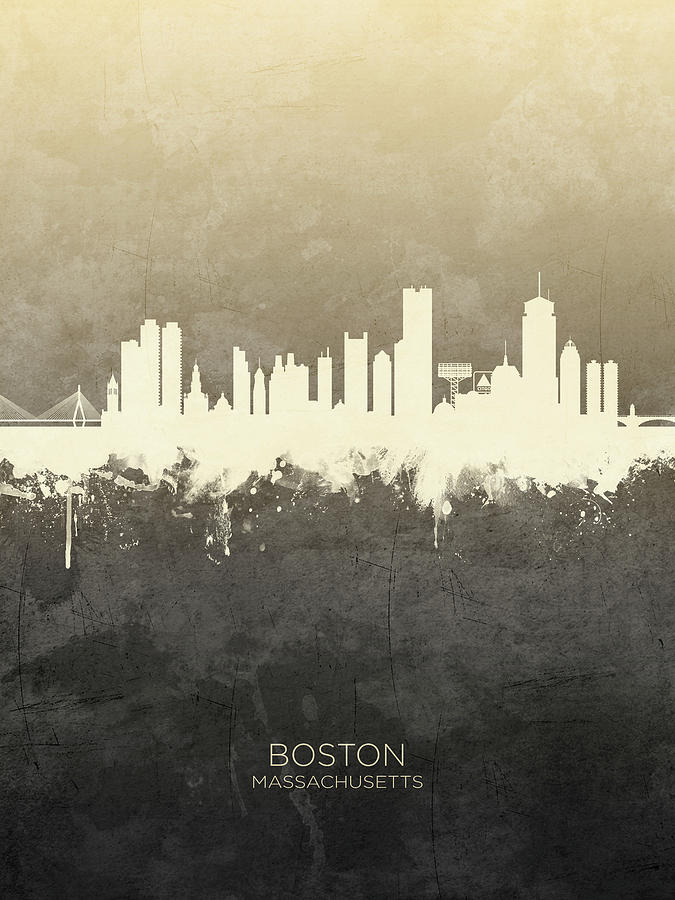 Boston Massachusetts Skyline #34 Digital Art by Michael Tompsett