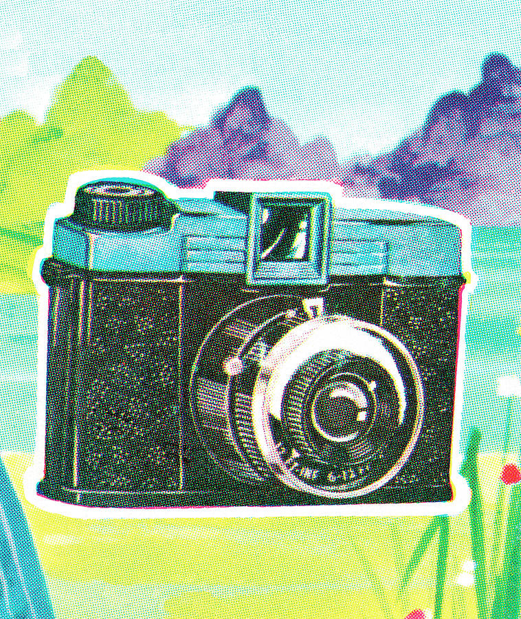 Vintage Drawing - Camera #34 by CSA Images