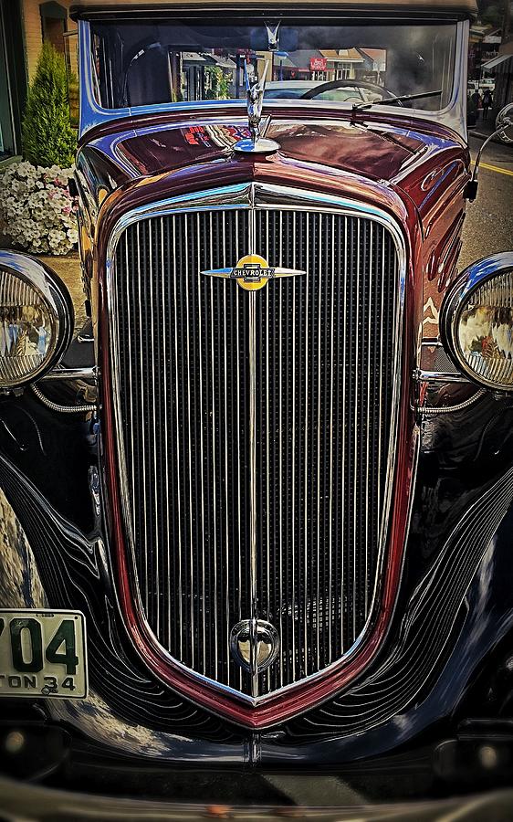 34 Chevy Convertible Grille   Photograph by Jerry Abbott