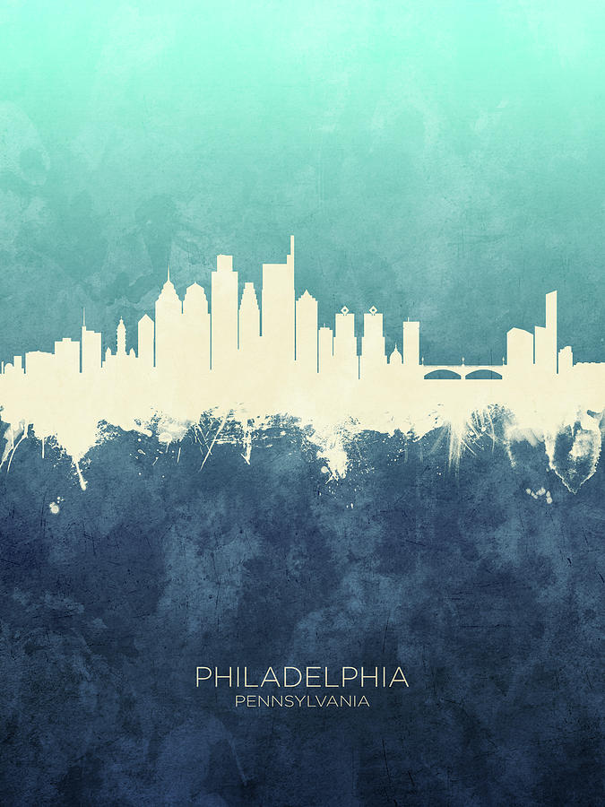 Philadelphia Pennsylvania Skyline #34 Digital Art by Michael Tompsett