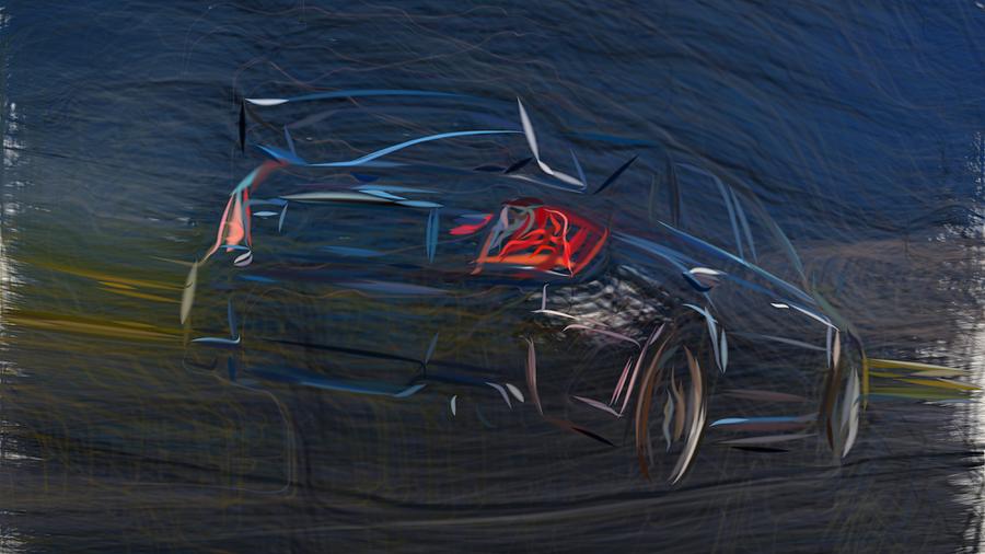 Subaru Impreza WRX STI Draw #34 Digital Art by CarsToon Concept