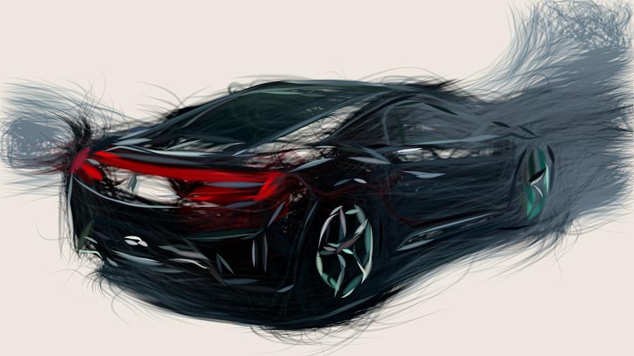 Acura NSX Draw #36 Digital Art by CarsToon Concept