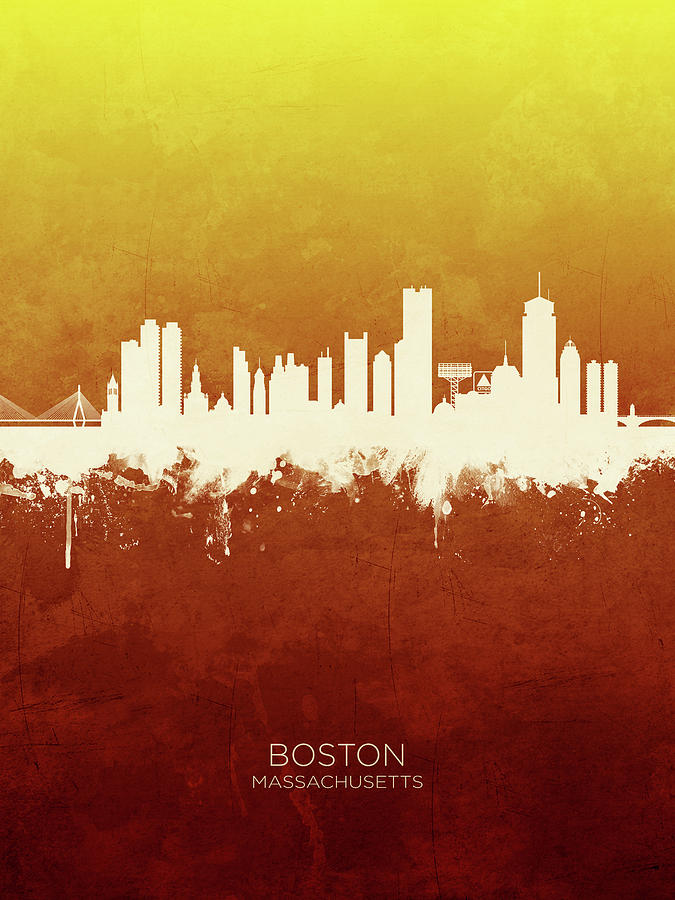 Boston Massachusetts Skyline #35 Digital Art by Michael Tompsett