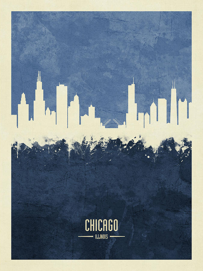 Chicago Illinois Skyline #36 Digital Art by Michael Tompsett