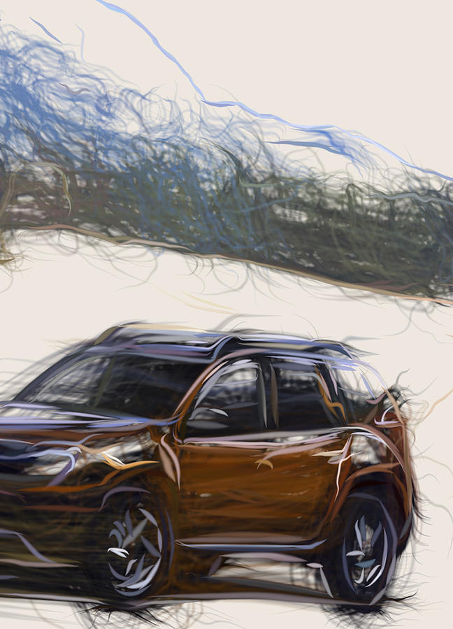 Dacia Duster Drawing Digital Art by CarsToon Concept