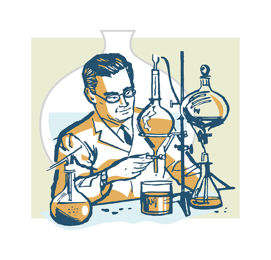 Scientist in Laboratory Drawing by CSA Images - Fine Art America