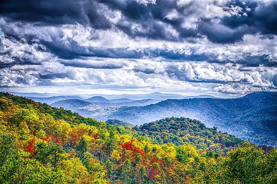 Blue Ridge And Smoky Mountains Changing Color In Fall #37 Photograph by Alex Grichenko