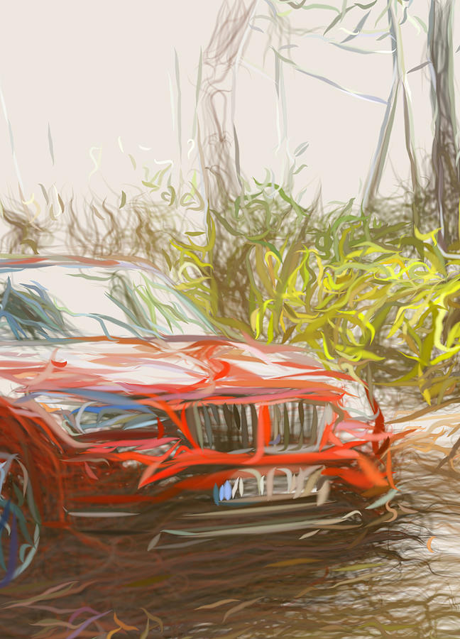 Bmw X1 Drawing Digital Art by CarsToon Concept - Fine Art America