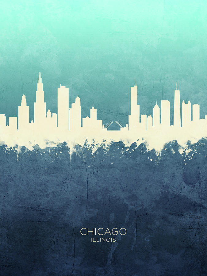 Chicago Illinois Skyline #38 Digital Art by Michael Tompsett