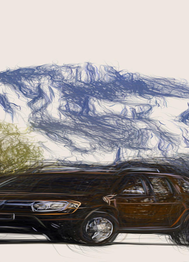 Dacia Duster Drawing Digital Art by CarsToon Concept