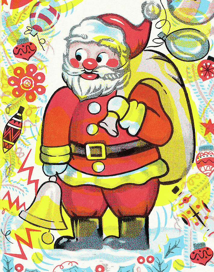 Christmas Drawing - Santa Claus #38 by CSA Images