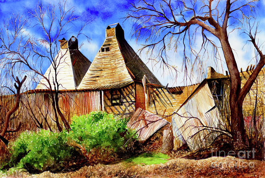 #382 Wheatland Hop Kilns #382 Painting by William Lum