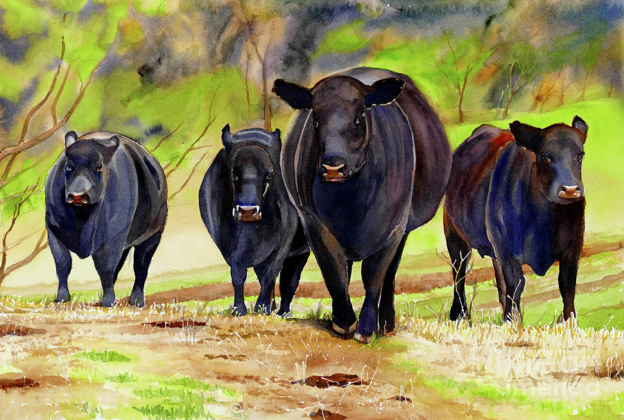 #384 Cows #384 Painting by William Lum