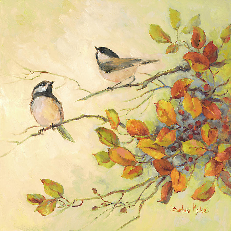 Animal Painting - 38981 Birds Of Autumn I by Barbara Mock