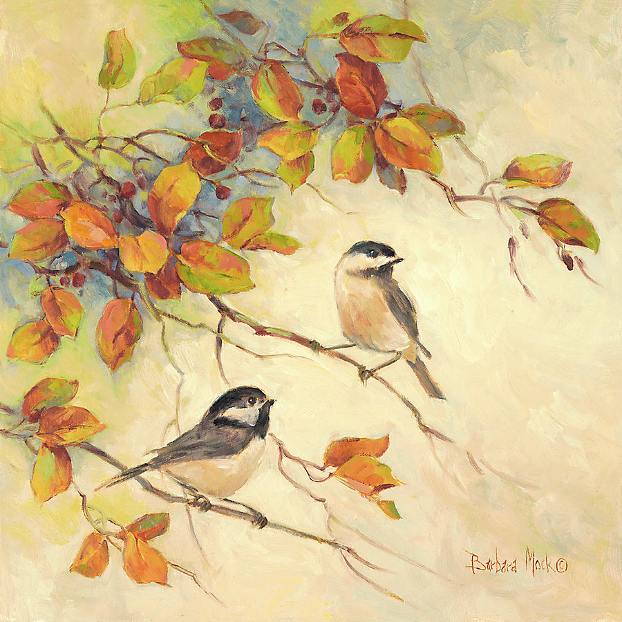 Animal Painting - 38982 Birds Of Autumn II by Barbara Mock