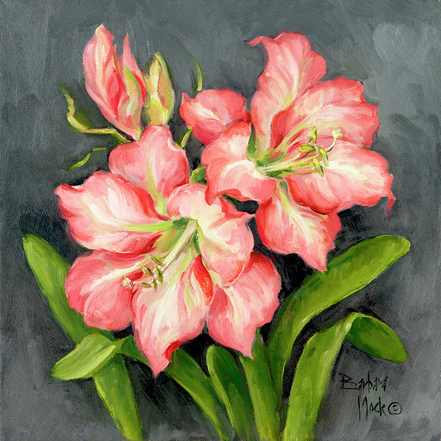 Lily Painting - 39011 Starburst Lily Pair by Barbara Mock