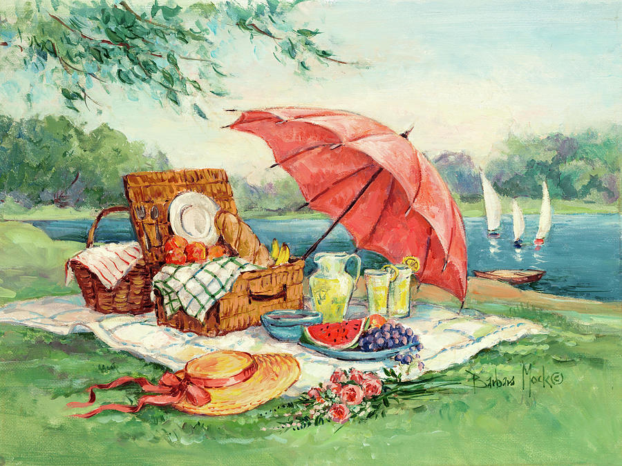 Hat Painting - 39136 Summer Picnic by Barbara Mock