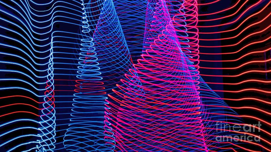 3d Abstract Red Blue Neon Lines Ultra Hd Digital Art