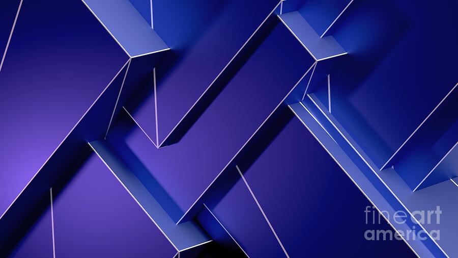 3d Blueish Purple Squares Ultra Hd Digital Art