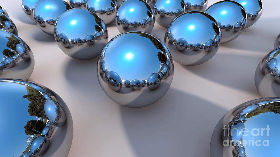 3d Chrome Reflecting Spheres Balls Ultra Hd Digital Art