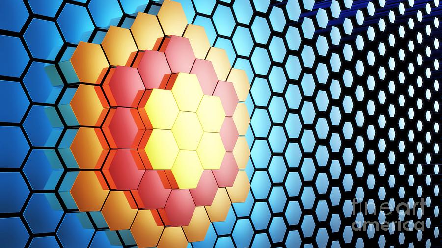 3d Colorful Hexagon Pattern Sculpture Ultra Hd Digital Art