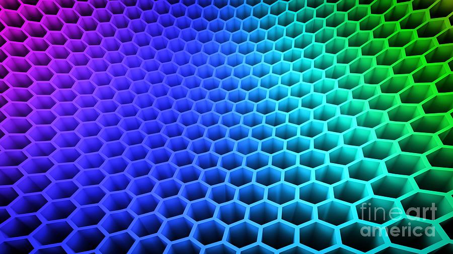 3d Colorful Honey Comb Hexagon Pattern Ultra Hd Digital Art