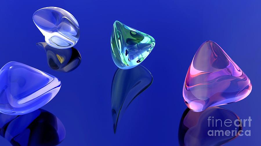 3d Glass Teardrops Decoration Ultra Hd Digital Art
