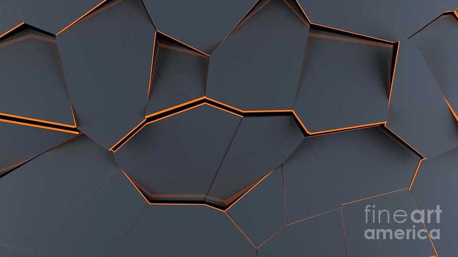 3d Grey Orange Panels Pattern Ultra Hd Digital Art