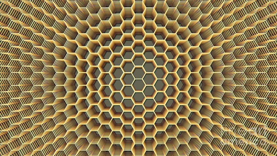 3d Hexagon Honeycomb Pattern Ultra Hd Digital Art