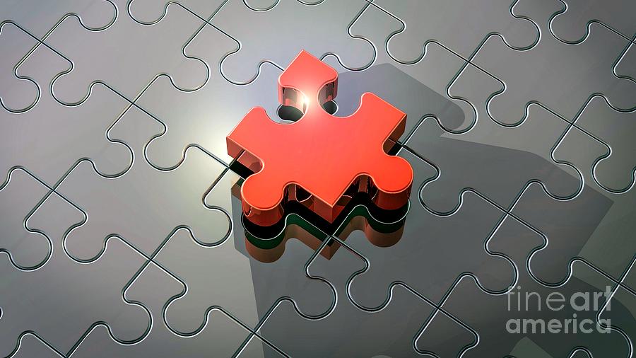 3d Lonely Red Puzzle Piece Ultra Hd Digital Art