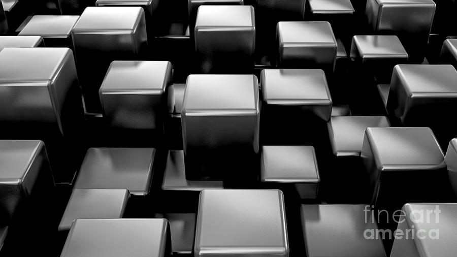 3d Silver Squares Abstract Ultra Hd Digital Art