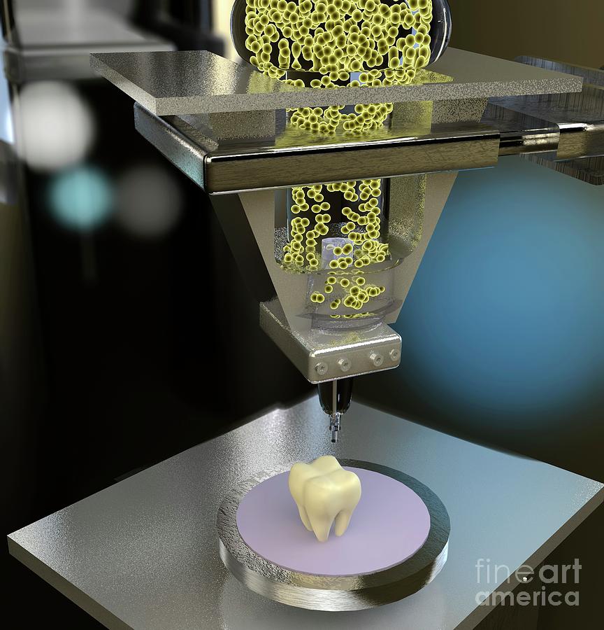 Machine Photograph - 3d Tooth Printer by Ella Maru Studio/science Photo Library