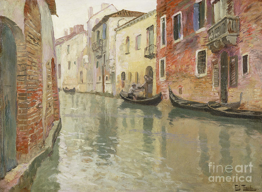 A Venetian Backwater Painting by Fritz Thaulow