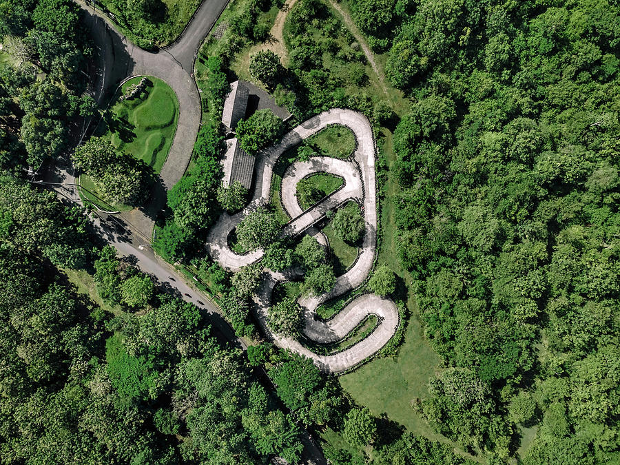 Sports Photograph - Aerial View Of Small Racing Track #4 by Cavan Images / Konstantin Trubavin