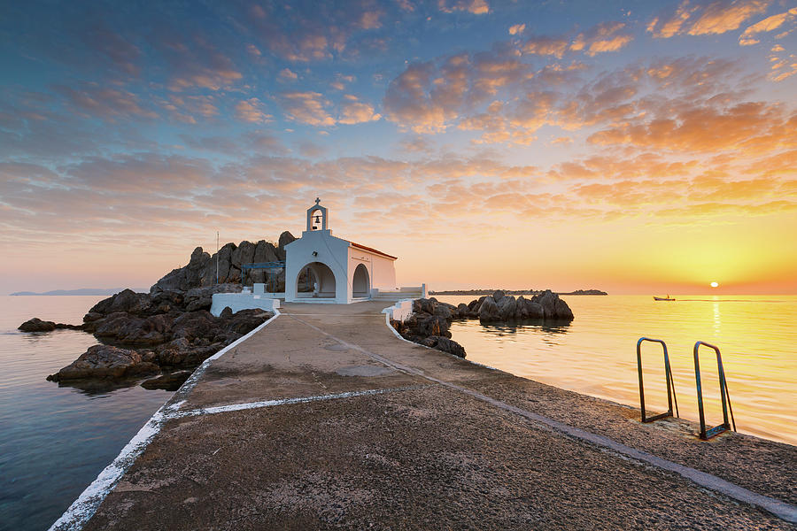 Greek Photograph - Agios Isidoros Church In Northern Chios At Sunrise. #4 by Cavan Images