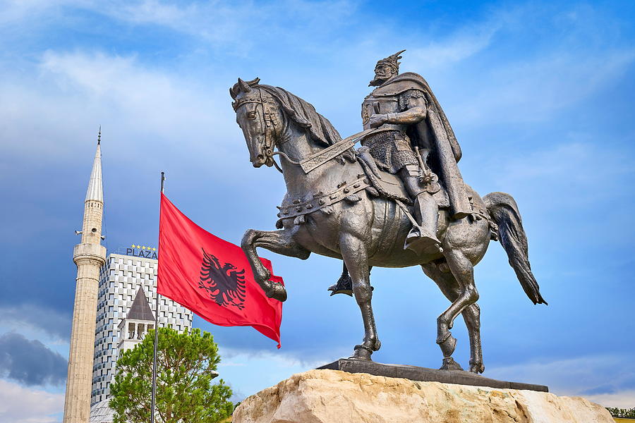 City Photograph - Albania, Tirana - Statue Of Skanderbeg #4 by Jan Wlodarczyk