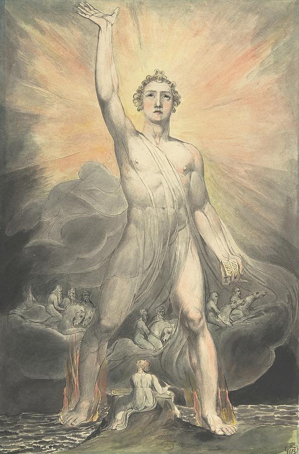 Mythology Painting - Angel Of The Revelation by William Blake