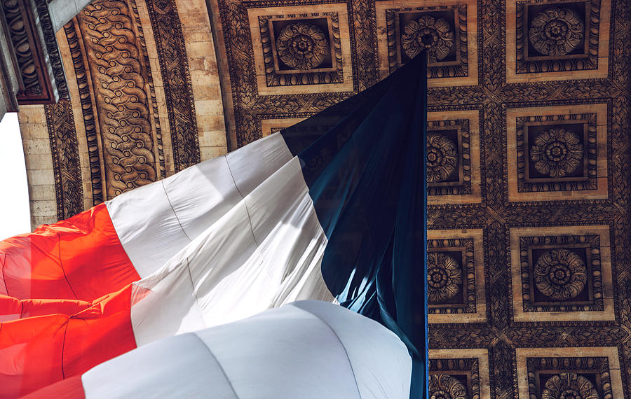 Arch of Triumph and french flag. Paris, France by Eduardo Huelin Arch of Triumph and french flag. Paris, France by Eduardo Huelin