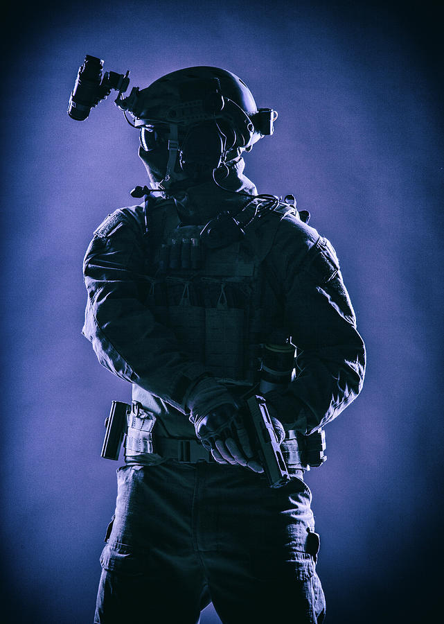 Army Special Forces Soldier With Night Photograph by Oleg Zabielin ...