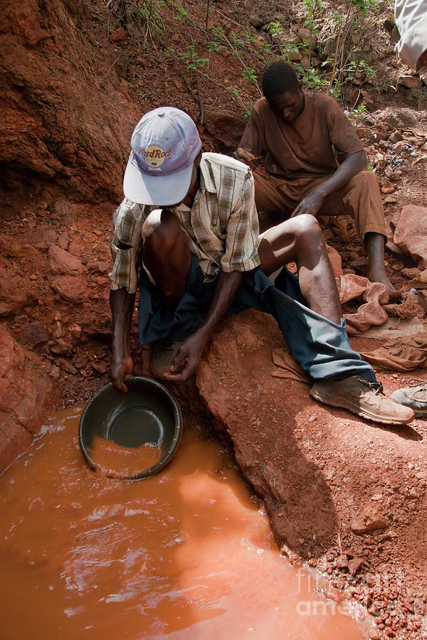 Nature Photograph - Artisan Miners Panning For Gold #4 by Phil Hill/science Photo Library