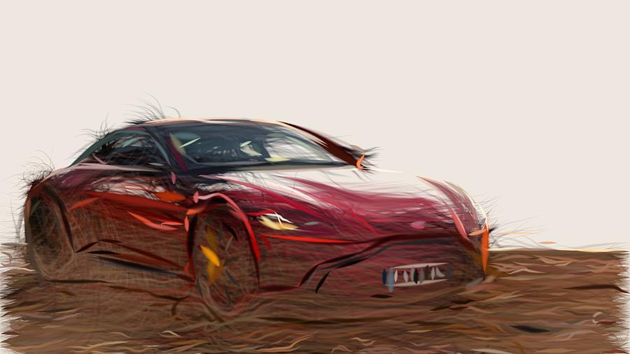 Aston Martin Vantage Drawing #5 Digital Art by CarsToon Concept