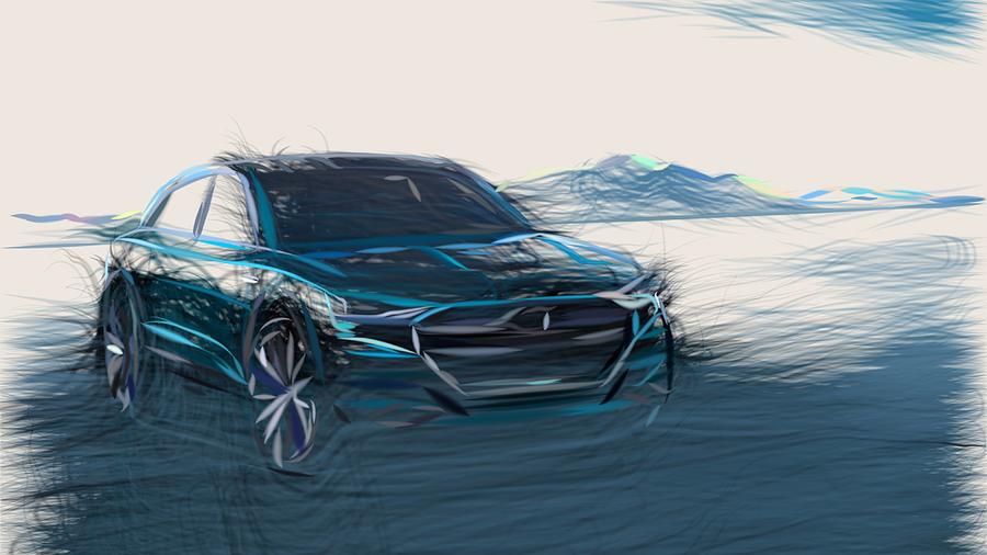 Audi E Tron Quattro Drawing Digital Art
