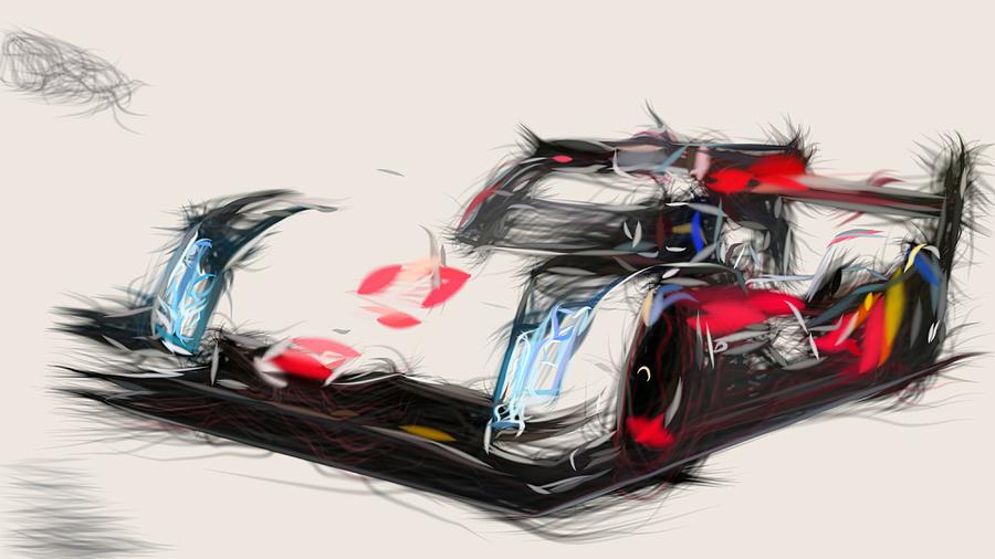 Audi R18 E Tron Quattro LMP1 Car Drawing #7 Coffee Mug by CarsToon Concept  - Pixels