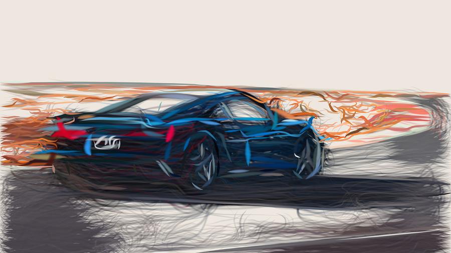 Audi R8 Drawing #5 Digital Art by CarsToon Concept
