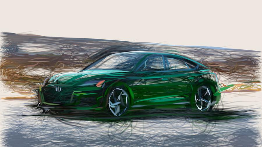 Audi RS5 Sportback Drawing #5 Digital Art by CarsToon Concept
