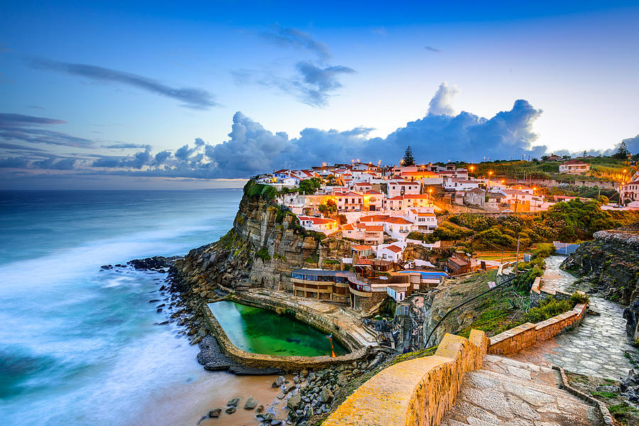 Sea Photograph - Azenhas Do Mar, Portugal Coastal Town #4 by Sean Pavone