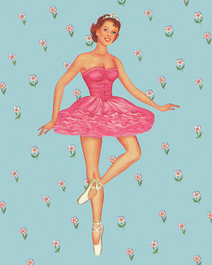 Vintage Drawing - Ballerina #4 by CSA Images