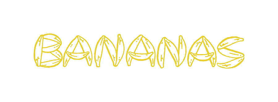 Typography Drawing - Bananas #4 by CSA Images
