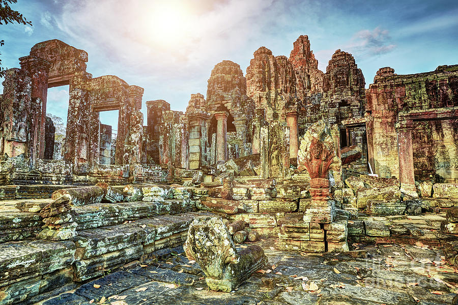 Bayon temple angkor wat unesco world heritage site #4 Photograph by MotHaiBaPhoto Prints
